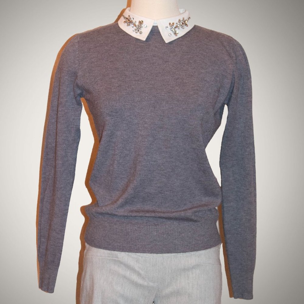 VILA MILANO Rhinestone Collar Pullover Sweater
